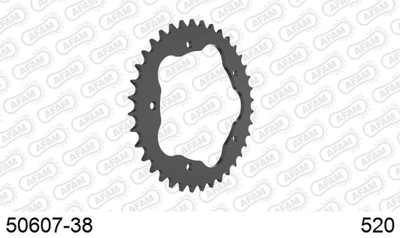 Ducati 748 E/S 2000-2002 - AFAM Rear Sprocket, 520 conversion, Steel PCD1 - 38T (orig size), fits PCD1 - 50607-38 - P3 Tuning