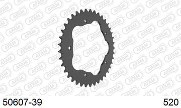Ducati 748 R 2001-2002 - AFAM Rear Sprocket, 520 conversion, Steel PCD1 - 39T, 98 links reqd, fits PCD1 - 50607-39 - P3 Tuning