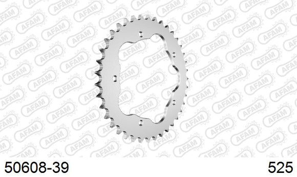 Ducati 848 Evo / Corse 2010-2013 - AFAM Rear Sprocket, 525 conversion, Steel PCD2 - 39T (orig size), fits PCD2 - 50608-39 - P3 Tuning