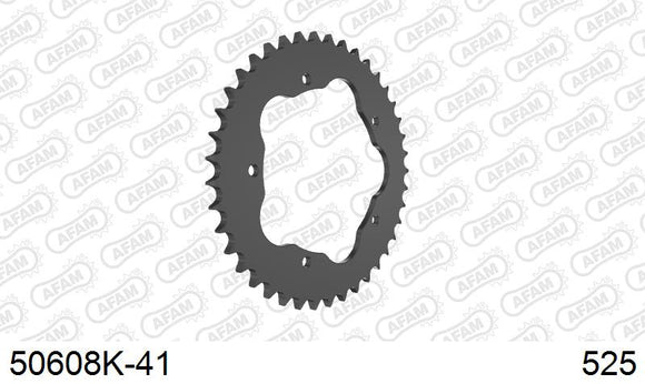 Ducati Hypermotard 1100 2007-2009 - AFAM Rear Sprocket, 525 conversion, Steel PCD2 - 41T, 104 links reqd, fits PCD2 - 50608K-41 - P3 Tuning