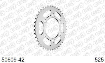 Ducati GT 1000 2006-2009 - AFAM Rear Sprocket, 525 (OE Pitch), Steel - 42T, 102 links reqd - 50609-42 - P3 Tuning