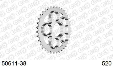 Ducati 748 E/S 2000-2002 - AFAM Rear Sprocket, 520 (OE Pitch), Steel - 38T (orig size) - 50611-38 - P3 Tuning