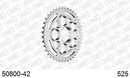 Ducati 848 Streetfighter 2012-2015 - AFAM Rear Sprocket, 525 (OE Pitch), Steel - 42T (orig size) - 50800-42 - P3 Tuning