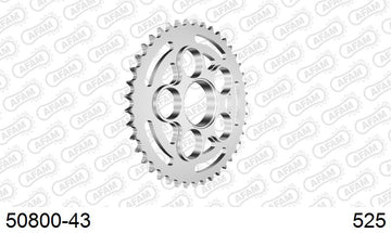 Ducati Monster 821 2014-2015 - AFAM Rear Sprocket, 525 (OE Pitch), Steel - 43T, 108 links reqd - 50800-43 - P3 Tuning