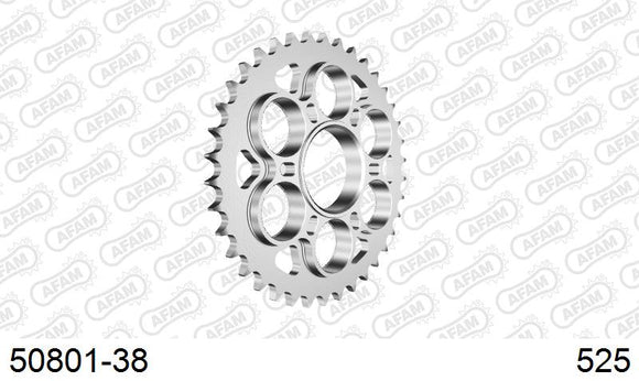 Ducati 1198 / S 2009-2011 - AFAM Rear Sprocket, 525 (OE Pitch), Steel - 38T (orig size) - 50801-38 - P3 Tuning