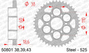 Ducati 1098 R 2008-2009 - AFAM Rear Sprocket, 525 (OE Pitch), Steel - 38T (orig size) - 50801-38 - P3 Tuning