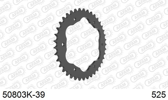 Ducati 959 Panigale 2019-2019 - AFAM Rear Sprocket, 525 conversion, Steel PCD4 - 39T, 114 links reqd, fits PCD4 - 50803K-39 - P3 Tuning