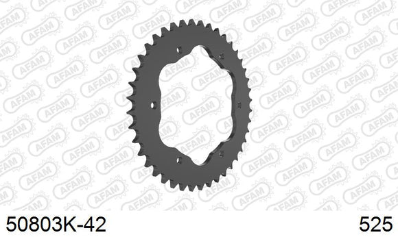 Ducati Streetfighter V4 / S / SP 2022-2026 - AFAM Rear Sprocket, 525 conversion, Steel PCD4 - 42T (orig size), fits PCD4,S PCD4 - 50803K-42 - P3 Tuning