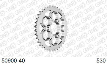 Ducati Multistrada 1200 / S 2010-2011 - AFAM Rear Sprocket, 530 (OE Pitch), Steel - 40T (orig size) - 50900-40 - P3 Tuning