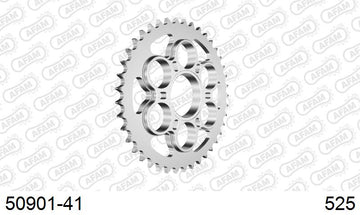 Ducati Monster 1200 / S 2014-2020 - AFAM Rear Sprocket, 525 (OE Pitch), Steel - 41T (orig size), fits inc S - 50901-41 - P3 Tuning
