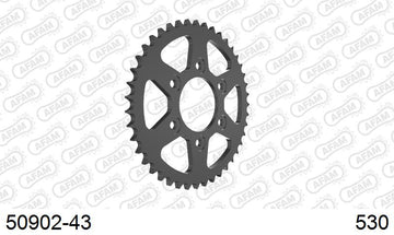 Ducati Multistrada 1200 Enduro 2018-2018 - AFAM Rear Sprocket, 530 (OE Pitch), Steel - 43T (orig size), fits Enduro,Enduro Pro - 50902-43 - P3 Tuning