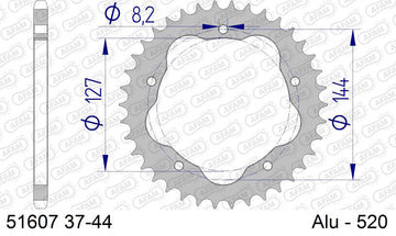 Ducati 748 E/S 2000-2002 - AFAM Rear Sprocket, 520 conversion, Alu PCD1 - 42T, 100 links reqd, fits PCD1 - 51607-42 - P3 Tuning