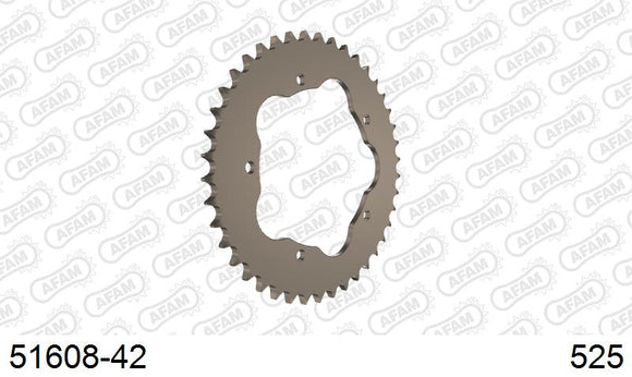Ducati 848 Streetfighter 2012-2015 - AFAM Rear Sprocket, 525 conversion, Alu PCD2 - 42T (orig size), fits PCD2 - 51608-42 - P3 Tuning