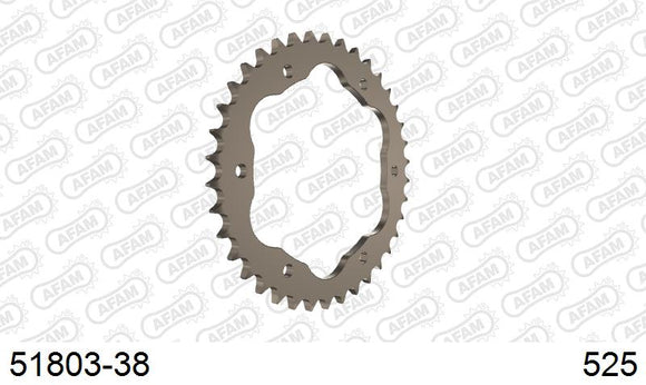 Ducati 1198 / S 2009-2011 - AFAM Rear Sprocket, 525 conversion, Alu PCD3 - 38T (orig size), fits PCD3 - 51803-38 - P3 Tuning