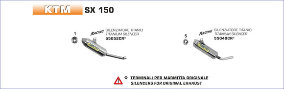 KTM SX 150 Mini Thunder titanium silencer interchangeable with the original