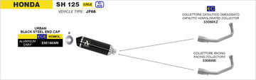 Honda SH 125i Urban  aluminium "Dark" silencer with "Dark" end cap - 0