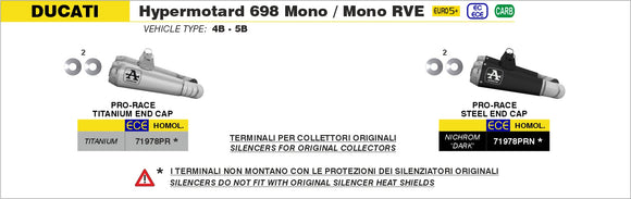 Ducati Hypermotard 698 Mono Pro-Race Nichrom "Dark" silencer