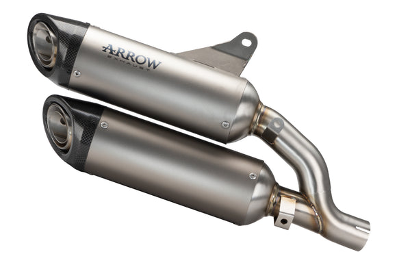 Ducati Monster 937 Round-Sil titanium double silencer (upper & lower) with carby end cap