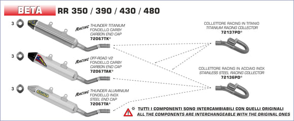 Beta RR 350 Off-Road Thunder aluminium silencer for stock coll.