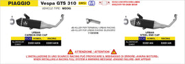 Piaggio VESPA GTS 310 all version Racing full system with Urban aluminium "Dark" silencer with steel end cap - 0