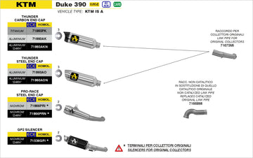 KTM DUKE 390 GP2 silencers kit - 0