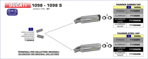 Ducati 1098 / 1098 S Catalytic converters kit