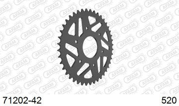 KTM 125 Duke 2014-2026 - AFAM Rear Sprocket, 520 (OE Pitch), Steel - 42T, 112 links reqd - 71202-42 - P3 Tuning
