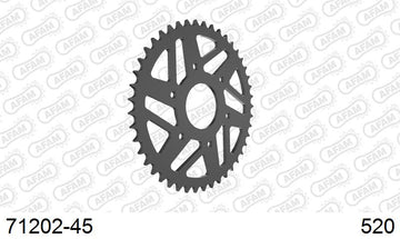 KTM 125 Duke 2014-2026 - AFAM Rear Sprocket, 520 (OE Pitch), Steel - 45T (orig size) - 71202-45 - P3 Tuning