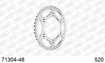 CF Moto 800 NK Sport 2022-2022 - AFAM Rear Sprocket, 520 (OE Pitch), Steel - 48T, 124 links reqd, fits NK - 71304-48 - P3 Tuning