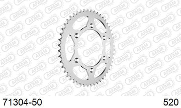 KTM 250 EXC 2002-2002 - AFAM Rear Sprocket, 520 (OE Pitch), Steel - 50T (orig size) - 71304-50 - P3 Tuning
