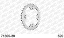 KTM 450 SX Quad 2008-2010 - AFAM Rear Sprocket, 520 (OE Pitch), Steel - 38T (orig size) - 71305-38 - P3 Tuning