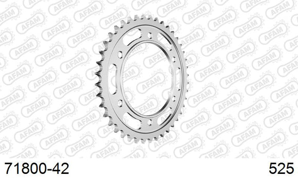 KTM 1090 Adventure / R 2019-2019 - AFAM Rear Sprocket, 525 (OE Pitch), Steel - 42T (orig size), fits L,R,S - 71800-42 - P3 Tuning