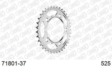 KTM RC8 R (1190cc) 2009-2015 - AFAM Rear Sprocket, 525 (OE Pitch), Steel - 37T, 108 links reqd - 71801-37 - P3 Tuning