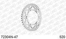 KTM 250 EXC 2023-2023 - AFAM Rear Sprocket, 520 (OE Pitch), Alu - 47T, 114 links reqd - 72304N-47 - P3 Tuning
