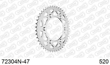 KTM 250 EXC 2024-2026 - AFAM Rear Sprocket, 520 (OE Pitch), Alu - 47T, 116 links reqd - 72304N-47 - P3 Tuning