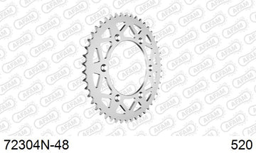 KTM 250 EXC 2007-2018 - AFAM Rear Sprocket, 520 (OE Pitch), Alu - 48T, 116 links reqd - 72304N-48 - P3 Tuning