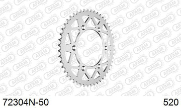 KTM XC-W 150 2017-2021 - AFAM Rear Sprocket, 520 (OE Pitch), Alu - 50T (orig size) - 72304N-50 - P3 Tuning