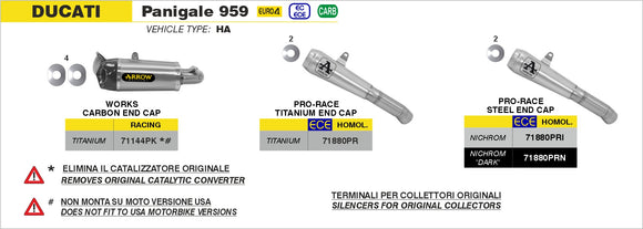 Ducati Panigale 959 GP2 "Dark" silencers kit