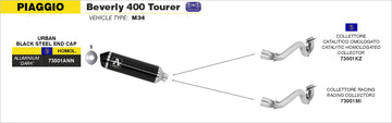 Piaggio BEVERLY 400 TOURER Urban  aluminium "Dark" silencer with "Dark" end cap - 0
