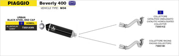Piaggio BEVERLY 400 Urban  aluminium "Dark" silencer with "Dark" end cap - 0