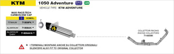KTM 1050 Adventure Maxi Race-Tech aluminium "Dark" silencer with carby end cap - 0