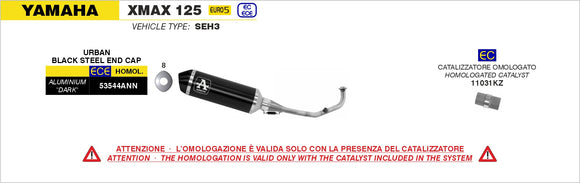 Yamaha XMAX 125 Catalytic converter kit