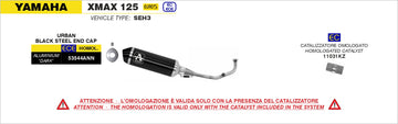Yamaha XMAX 125 Full system Urban aluminium "Dark" with "Dark" end cap - 0