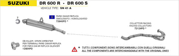 Suzuki DR 600 R/S dB-Killer Spark arrester per Paris-Dakar