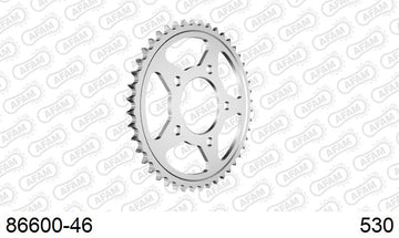 Triumph TT 900 Legend 1998-2001 - AFAM Rear Sprocket, 530 (OE Pitch), Steel - 46T, 116 links reqd - 86600-46 - P3 Tuning