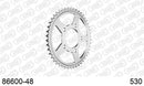 Triumph Daytona 750 1991-1993 - AFAM Rear Sprocket, 530 (OE Pitch), Steel - 48T (orig size) - 86600-48 - P3 Tuning