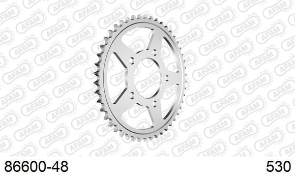 Triumph Daytona 750 1991-1993 - AFAM Rear Sprocket, 530 (OE Pitch), Steel - 48T (orig size) - 86600-48 - P3 Tuning