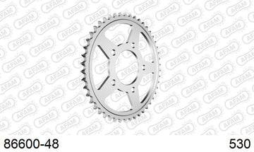 Triumph Trophy 1200 1992-1992 - AFAM Rear Sprocket, 530 (OE Pitch), Steel - 48T, 114 links reqd - 86600-48 - P3 Tuning