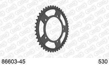 Triumph Tiger 955i 2004-2004 - AFAM Rear Sprocket, 530 (OE Pitch), Steel - 45T, 114 links reqd, fits From VIN 198875 - 86603-45 - P3 Tuning