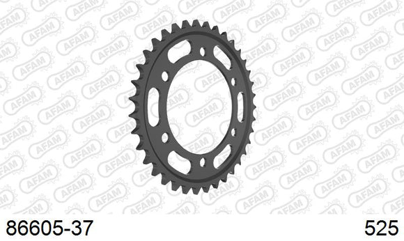 Triumph Bonneville Bobber (1200cc) 2018-2021 - AFAM Rear Sprocket, 525 (OE Pitch), Steel - 37T (orig size), fits inc Black - 86605-37 - P3 Tuning